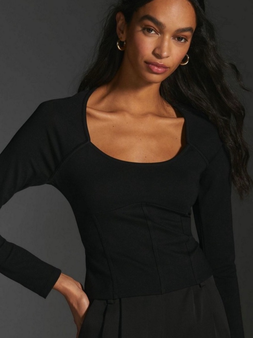 Anthropologie Corset Cropped Top